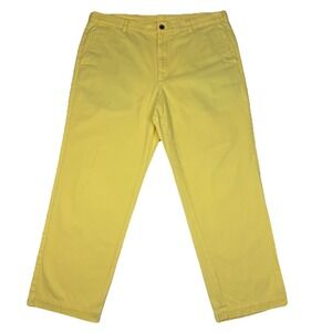 Brooks Brothers 346 Chino Pant Men 40x30 (40x29) Yellow Cotton Flat Front Preppy